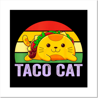 Taco cat retro Posters and Art